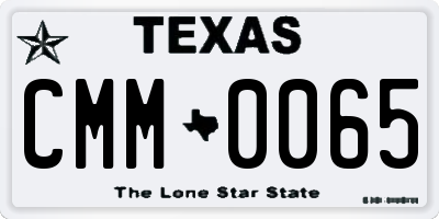 TX license plate CMM0065