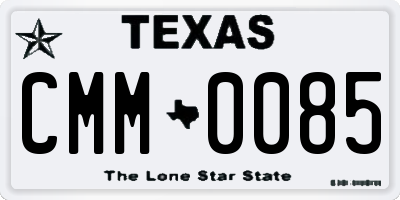 TX license plate CMM0085