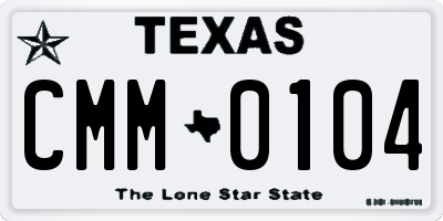 TX license plate CMM0104