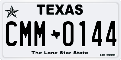 TX license plate CMM0144