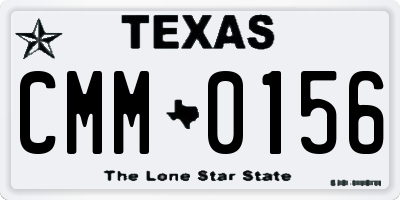 TX license plate CMM0156