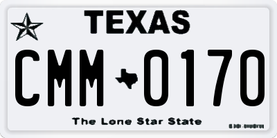 TX license plate CMM0170