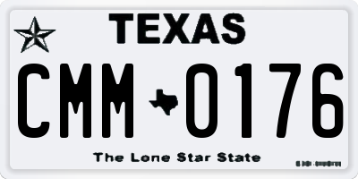 TX license plate CMM0176