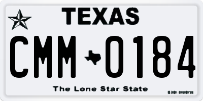 TX license plate CMM0184