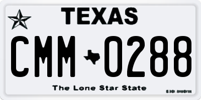 TX license plate CMM0288