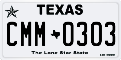 TX license plate CMM0303