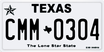 TX license plate CMM0304