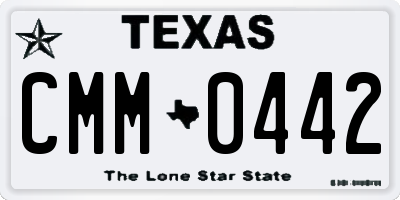 TX license plate CMM0442