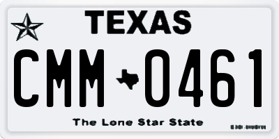 TX license plate CMM0461