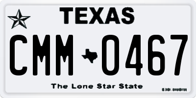 TX license plate CMM0467