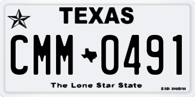 TX license plate CMM0491