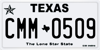 TX license plate CMM0509