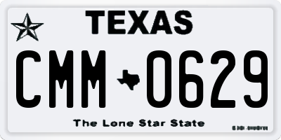 TX license plate CMM0629