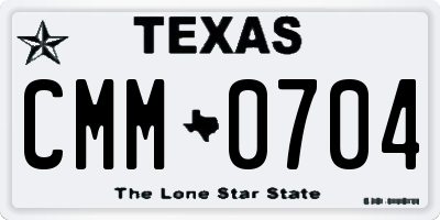TX license plate CMM0704