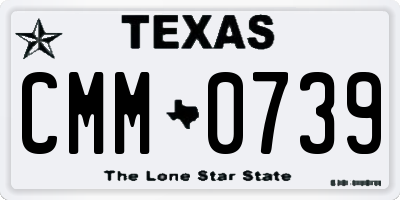 TX license plate CMM0739