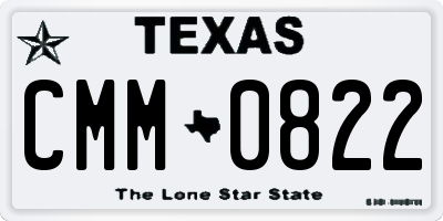 TX license plate CMM0822
