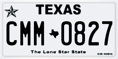TX license plate CMM0827