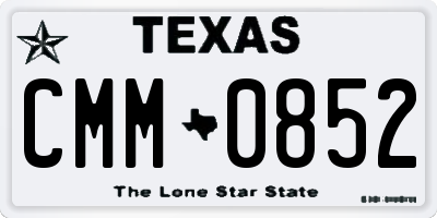 TX license plate CMM0852