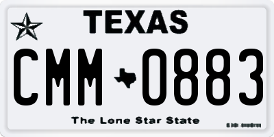 TX license plate CMM0883