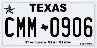 TX license plate CMM0906