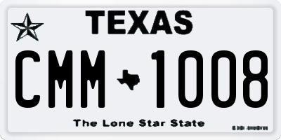 TX license plate CMM1008