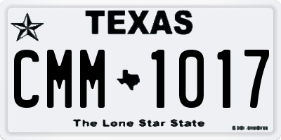 TX license plate CMM1017