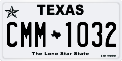 TX license plate CMM1032