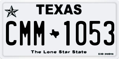 TX license plate CMM1053