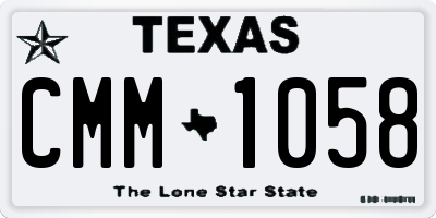 TX license plate CMM1058