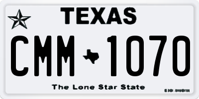 TX license plate CMM1070