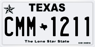 TX license plate CMM1211