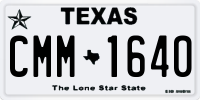 TX license plate CMM1640