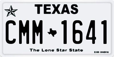 TX license plate CMM1641