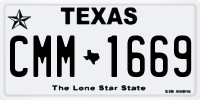 TX license plate CMM1669