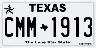TX license plate CMM1913