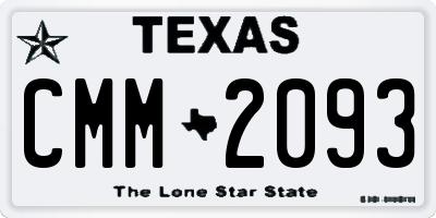 TX license plate CMM2093