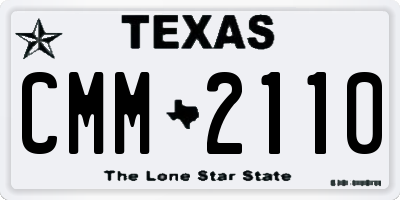 TX license plate CMM2110