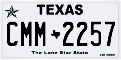 TX license plate CMM2257