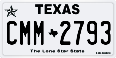 TX license plate CMM2793