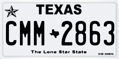 TX license plate CMM2863