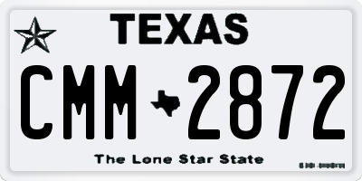 TX license plate CMM2872