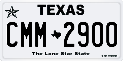 TX license plate CMM2900