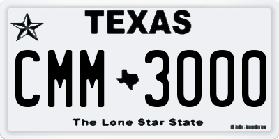 TX license plate CMM3000
