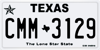 TX license plate CMM3129