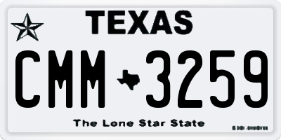 TX license plate CMM3259