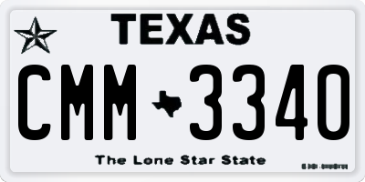 TX license plate CMM3340