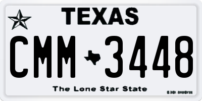 TX license plate CMM3448