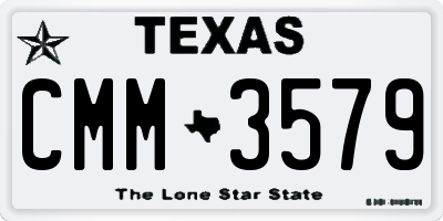 TX license plate CMM3579