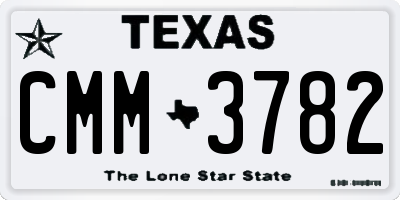 TX license plate CMM3782
