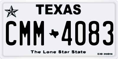 TX license plate CMM4083